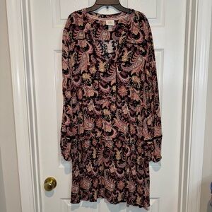Knox Rose Black and Pink Long Sleeve Dress. Size L